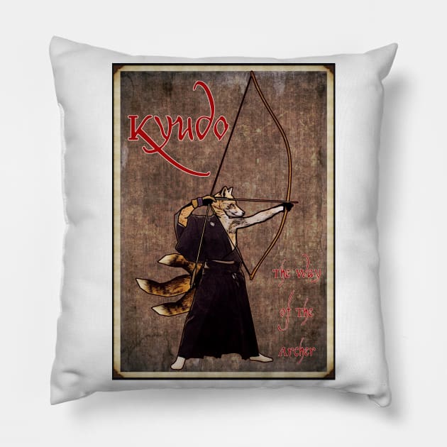 Kyudo Kitsune- The Way of the Archer Pillow by ImpArtbyTorg