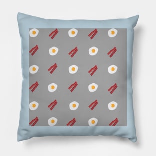 Bacon and Eggs - Light Grey Pillow