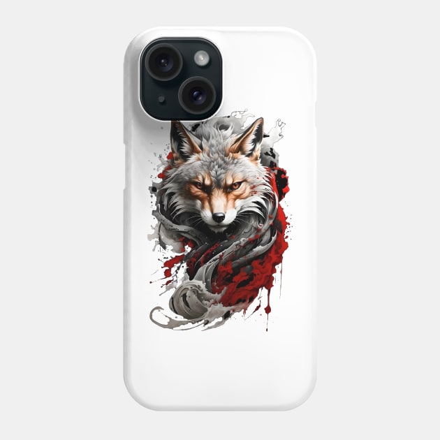 Evil Fox detailed illustration Phone Case by ThreadPalette