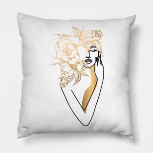 Abstract Flower Woman Pillow