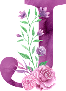 Floral Monogram J Beautiful Rose Bouquet Magnet