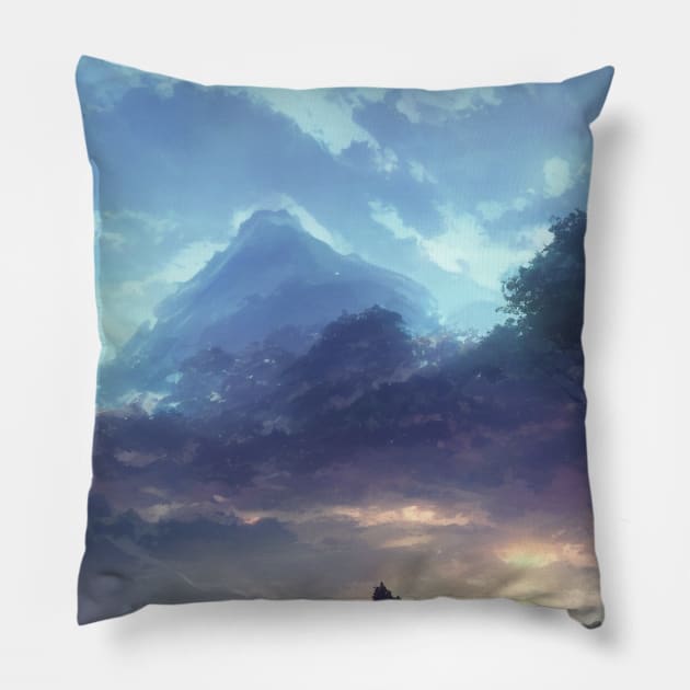 landscape pictures for wall cheerful Pillow by GoranDesign