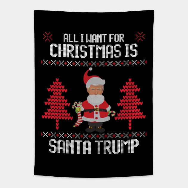 Santa Trump Ugly Christmas Tapestry by AngelFlame