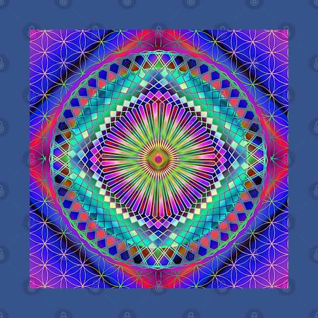 Rainbow Mandala Sacred Geometry by dcveta