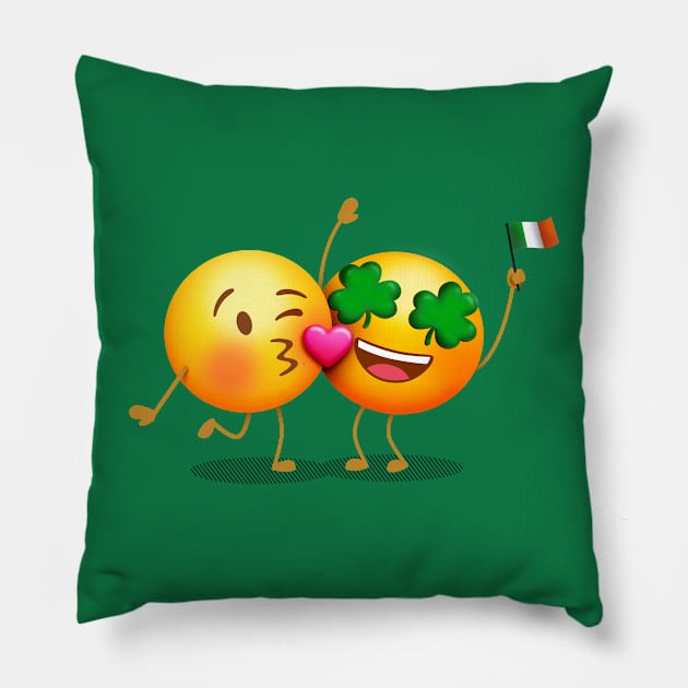 Kiss Me I'm Irish Emojis Pillow by 513KellySt