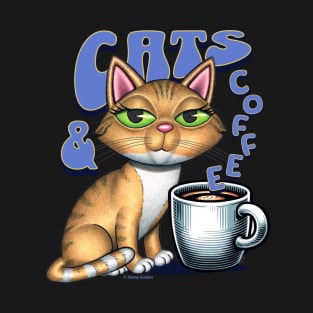 Orange Tabby Cats and Coffee T-Shirt