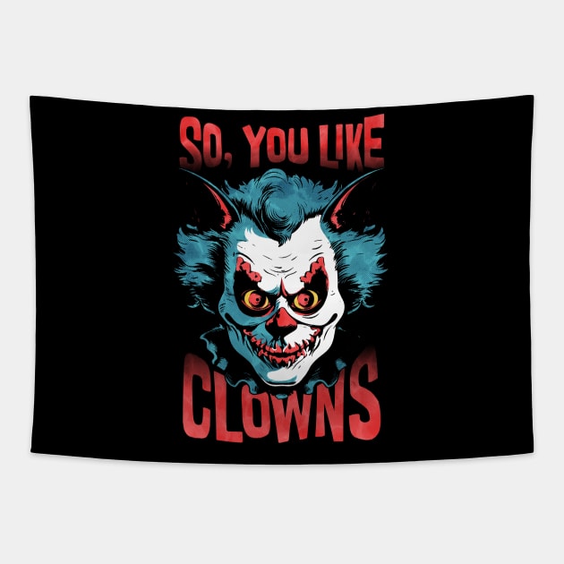 Creepy Clown Tapestry by PopularDesigns