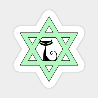 Jewish Kitty Cat Star of David Magnet
