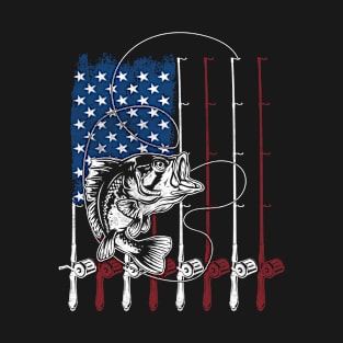 Funny American Flag Fishing T-Shirt