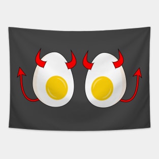 Funny Cartoon Deviled Eggs Tapestry