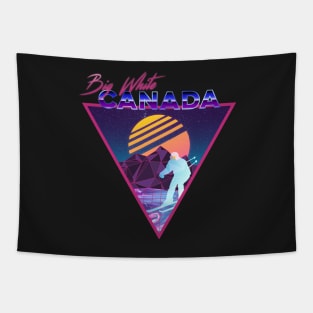 Retro Vaporwave Ski Mountain | Big White Canada | Shirts, Stickers, and More! Tapestry