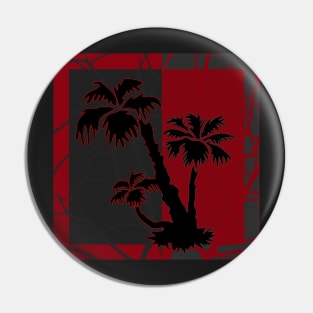 Red Grey Silhouette Palm Tree Pin