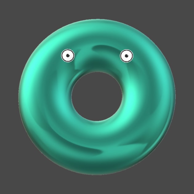 A Surprised Green Donut by Evgeniya