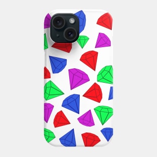 Colorful Gems (White) Phone Case