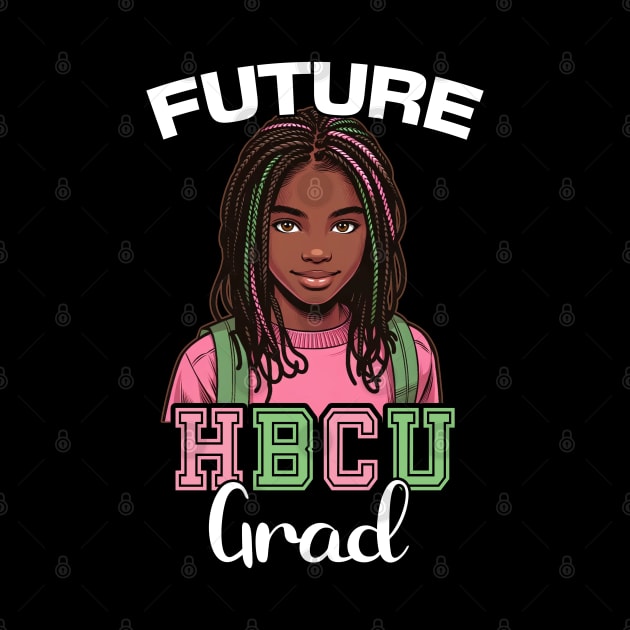 Future HBCU Pink and Green Girl by blackartmattersshop