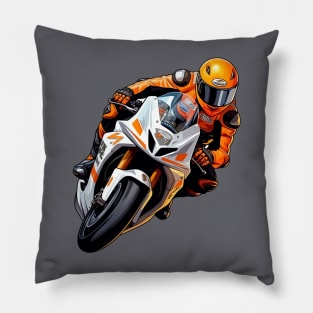 Superbike Motorcycle Racer Pillow