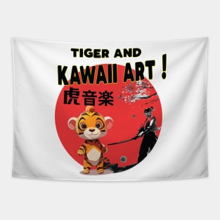 Kawaii Cute and Baby Tiger Tapestry