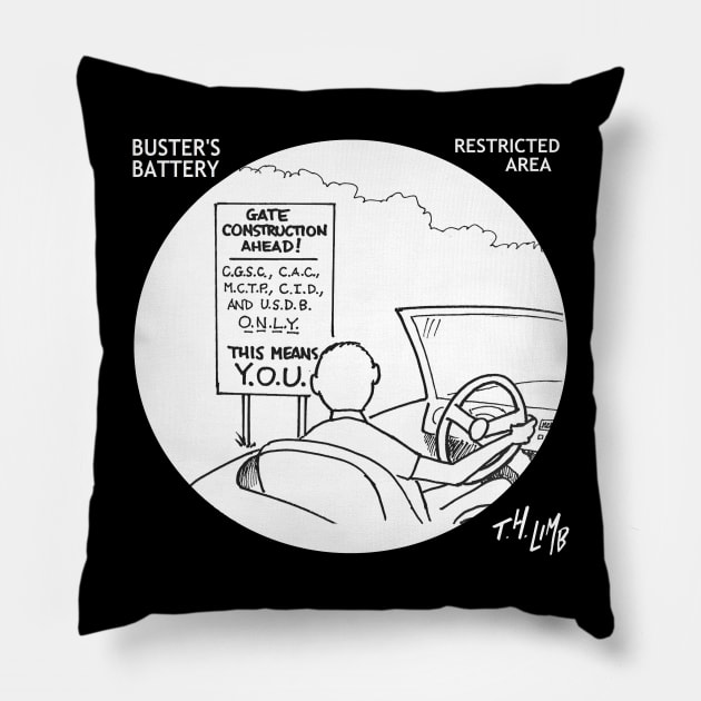 Restricted area Pillow by Limb Store