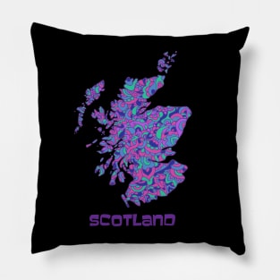 Scotland Map Pillow