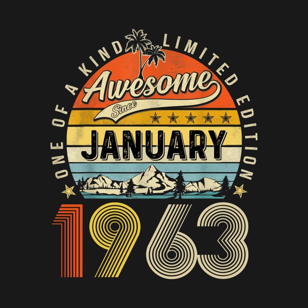 Awesome Since January 1963 Vintage 60th Birthday by Ripke Jesus