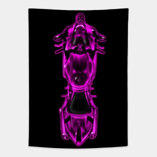 Pink Glow Lady Rider Motorcycle Tapestry