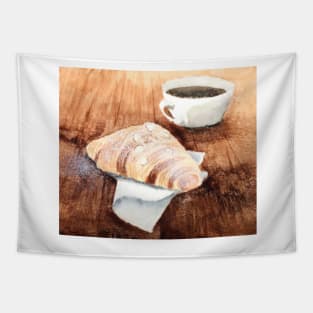 Croissant and Coffee Tapestry