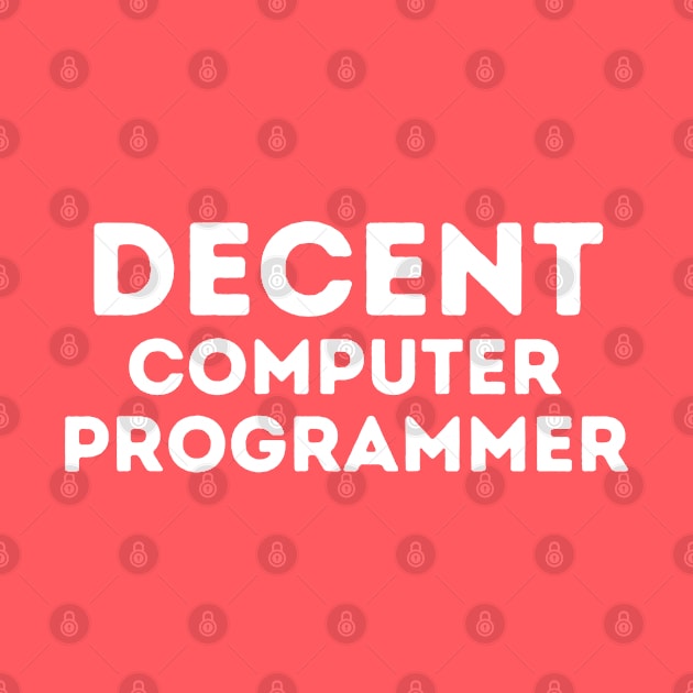 DECENT Computer Programmer | Funny Programmer, Mediocre Occupation Joke by blueduckstuff