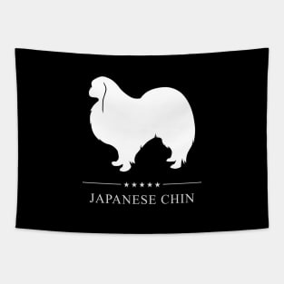 Japanese Chin Dog White Silhouette Tapestry