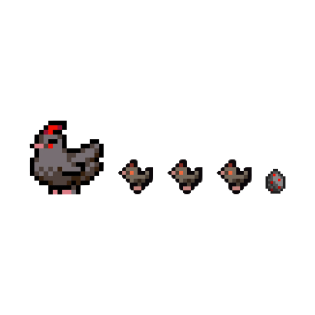 Stardew Valley Void Chicken Family Chicks by r9440