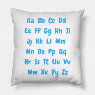 British english alphabet inblue Pillow