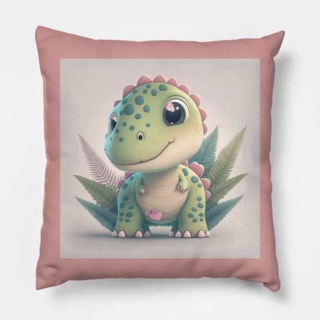 Chomps, der liebevolle Dinosaurier Pillow by EUWO