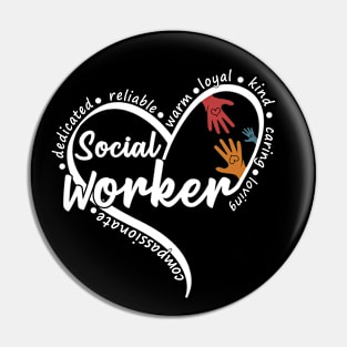 Social Worker Heart Cute Social Work Pin