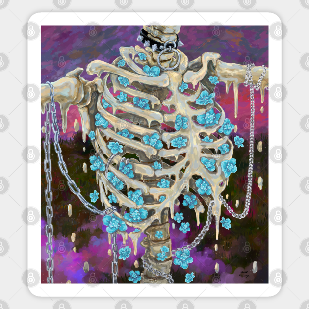 Flower fall - Skeleton - Sticker