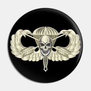 Basic Airborne w Crossed Arrrows Dagger Skull Pin