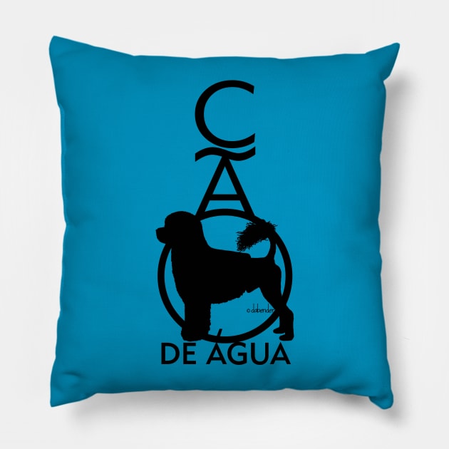 Portuguese Water Dog Standing Cao de Agua Pillow by avondalealley