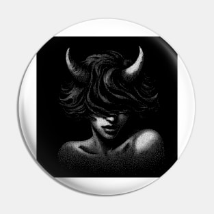 portrait of a demon girl with horns. Pin