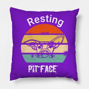 Vintage resting pit face dog Pillow