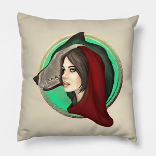 Wolf Girl - Red Riding Hood Pillow