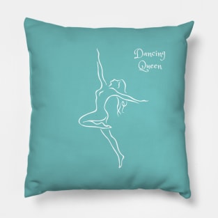 Dancing queen line art. Dancing girl minimalist design. Pillow