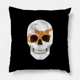 Cyprus Flag Skull - Gift for Cypriot With Roots From Cyprus Pillow