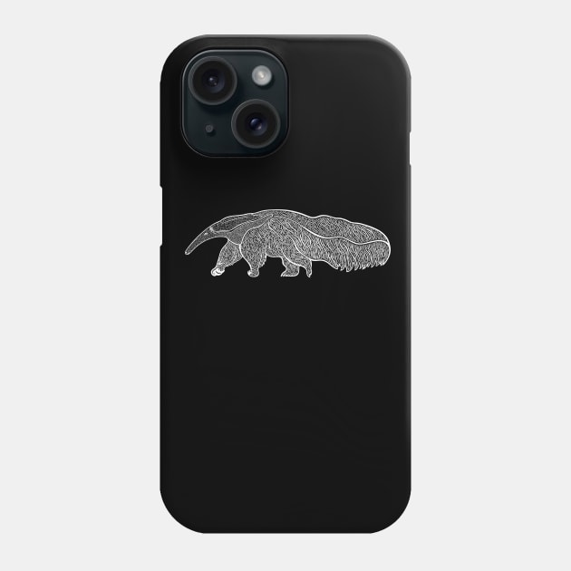 Anteater Ink Art - cool detailed animal design Phone Case by Green Paladin