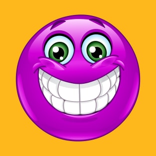 Purple Big Smile Emoticon T-Shirt