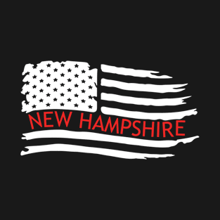 New Hampshire American Flag Gift, NH Souvenir T-Shirt