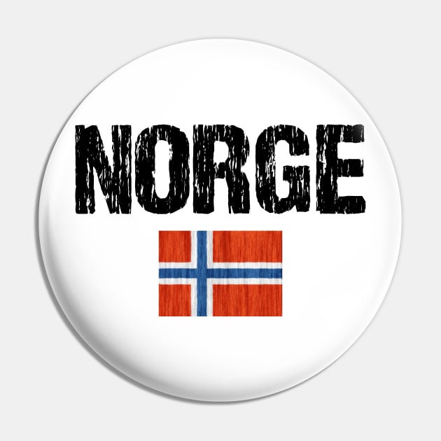 Norge Norway Flag Distressed Pin by Nirvanibex