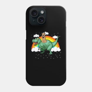 T Rex Dinosaur Riding German Shepherd Phone Case