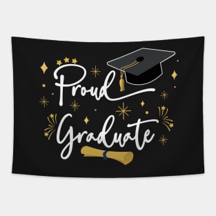 Proud Graduate | Quote With White Text Family Graduation Tapestry