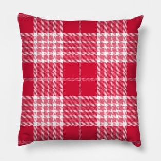 Thick Red and White Buffalo Tartan Plaid Pattern Pillow