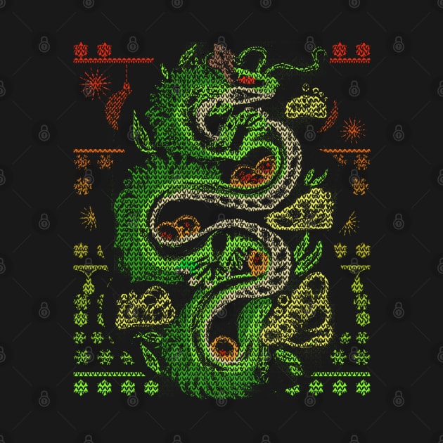 Ugly Christmas Dragon Sweater by hybridgothica