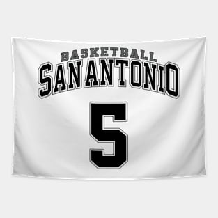 San Antonio Basketball - Player Number 5 Tapestry