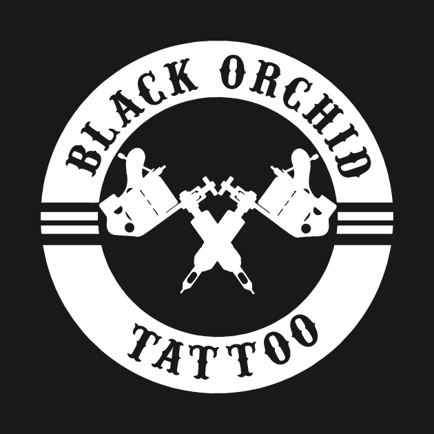 Disover Black orchid circle logo white - Tattoo - T-Shirt